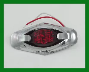 Marker Clearance Surface Mount Red LED Light wtih Chrome Bezel 2-5/8" X 1-1/4" - Picture 1 of 1