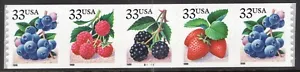 US NH 3302-05 BERRIES Targa Numero Bobina Striscia di 5 B1111 - Spedizione Gratuita USA - Foto 1 di 1