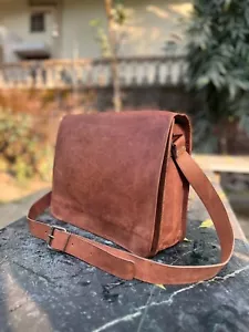 Damen Laptop Ziegenleder Schulter Umhängetasche Vintage Reise Handarbeit Tasche - Bild 1 von 4