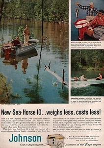1958 Johnson Sea Horse V-50 Außenbordmotor Original Farbanzeige  - Bild 1 von 1