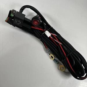 1-Lead Wiring Harness Kit ON/OFF Rocker Switch Relay Fuse For LED Light Bar 12V - Foto 1 di 6