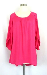 BELLE GRAY by Lisa Rinna Top Tunic Pink Hi Lo Knit Stretch MEDIUM - Bild 1 von 5
