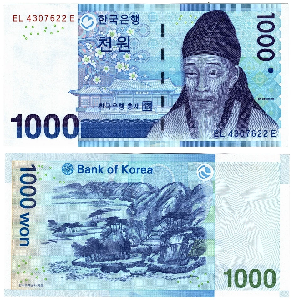 2007 South Korea 1000 Won Banknote UNC P54 - Bild 1 von 1