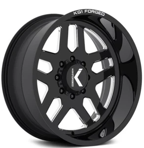 4 NEW 20x10 KG1 Pilot Forged KT009 Black Wheels 8x6.5 8x165.1 Chevy GMC RAM 2500 - Picture 1 of 4