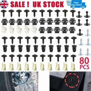 80pcs Fit AUDI A4 A6 A8 TT Undertray Engine Under Cover Fixing Clips Screw Kit - Picture 1 of 12