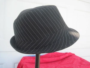 Sam's Rock Headwear Black w White Pinstripe Fedora Sz S/M - Picture 1 of 9