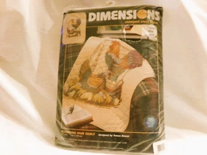 Dimensions ROOSTING PAIR Stamped Cross Stitch Embroidery  Quilt Kit  #3193 - Picture 1 of 8