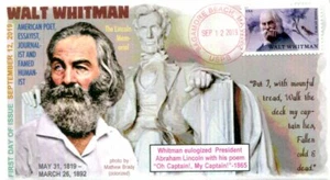 COVERSCAPE computer generated "Three Ounce" Poet Walt Whitman 2019 U/O fdc - Picture 1 of 1