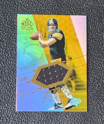2004 Upper Deck Reflections Ben Roethlisberger Focus On The Future Rookie Jersey - Image 1 of 2