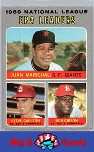 1970 Topps 1969 N.L. ERA Leaders - Steve Carlton Bob Gibson #67