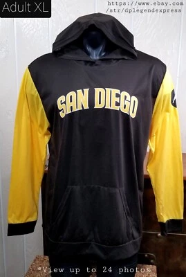 PADRES SAN DIEGO Adult Hooded L/Sleeve SGA Shirt **Sz XL *Motorola - Image 1 of 4