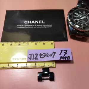 CHANEL Genuine J12 BK 1 Piece Bracelet Width 17mm Men's Extension 9mm H0685 - Picture 1 of 5