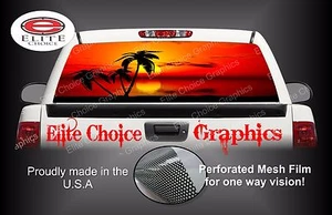 Tropical Sunset 6 Sunset Rear Window Graphic Decal Sticker Truck Van SUV - Picture 1 of 3