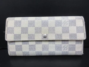 echt Louis Vuitton Damier Azur Portefeuille Sarah N61735 lange Geldbörse 109444 - Bild 1 von 14
