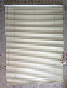 Graber 1" aluminum mini blinds with cord, 41-3/4 x 56-1/2, Shimmery Ivory, NEW - Picture 1 of 13