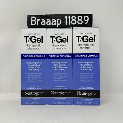 [PACOTE COM 3] Xampu Terapêutico Neutrogena T-Gel Fórmula Original 16 Fl Oz/CADA - Imagem 1 de 2
