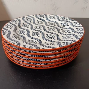 Set Of 6 Baum Tangiers Gray 8" Stone wear Salad/Dessert Plates - Picture 1 of 6