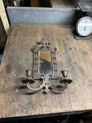 Ornate Eastlake Fish Koi Candle Stick Candlestick Holders Wall Sconce Mirror USA - Image 1 of 4