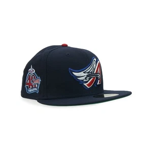 2001 Anaheim Angels New Era MLB 40th Annviersary Navy Blue 59FIFTY Fitted Cap - Picture 1 of 7