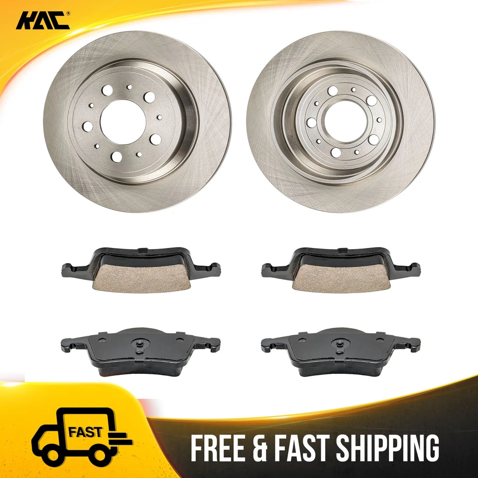 Kit de rotores de freno trasero y pastillas de cerámica para 99-06 Volvo S80 03-07 XC70 06-07 S60 Foto 1 de 4