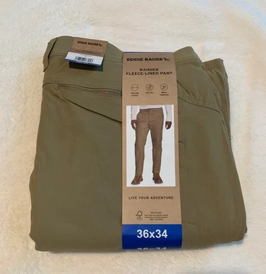 Pantalones de hombre forrados en vellón Rainier de Eddie Bauer Color Tan & Elige talla Foto 1 de 4
