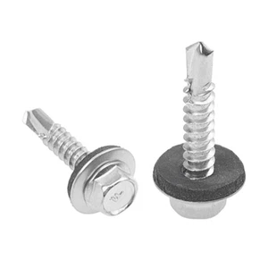 Rrina 100 Piezas #10x1"" Tornillos Autoperforantes con Arandela de Goma, Acero Inoxidable 410 S... - Imagen 1 de 5