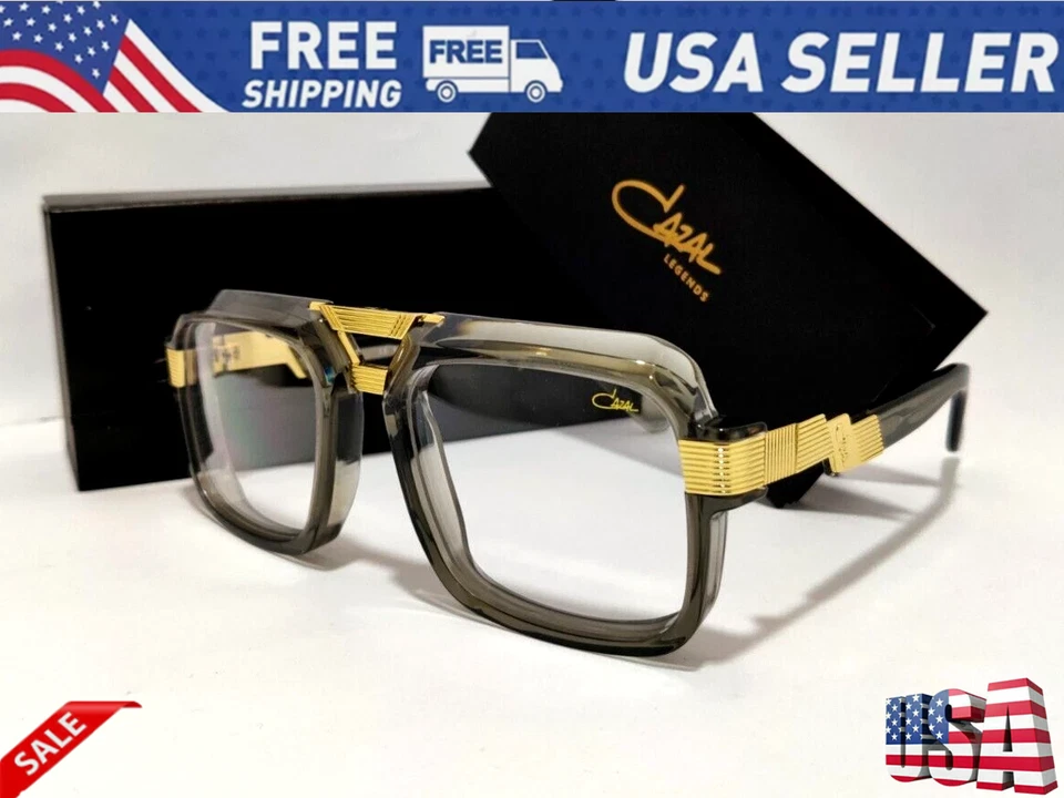 Óculos de sol Cazal verde cristal e armação dourada lente transparente óculos masculinos femininos - Imagem 1 de 4