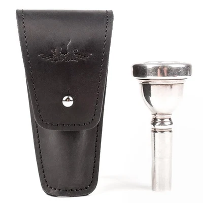 Soporte para boquilla trombón/eufonio. Bolsa individual de cuero genuino. Negro Foto 1 de 4