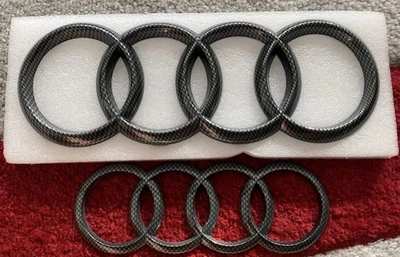 Audi Carbon Car Logo Ring Badge - Image 1 of 2