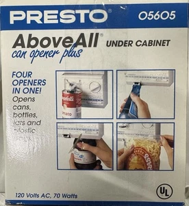 Vintage Presto Above All Undercabinet Electric Can Opener Plus 05605 - New - Picture 1 of 4