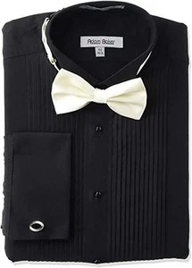 Camisa de Esmoquin Formal Para Hombres Calce Ajustado Cuello Punta de Ala Puño Francés - LIQUIDACIÓN - Imagen 1 de 4