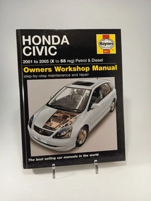 Haynes Owners Workshop Manual Honda Civic 2001-2005 (X to 55 Reg) Hardcover - Image 1 of 4