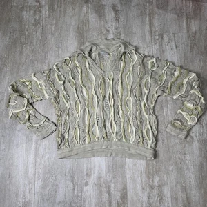 Vintage Coogi Zopfmuster Struktur Pullover V-Ausschnitt Kragen Gr. XL - Bild 1 von 9