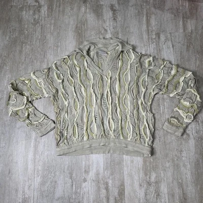Vintage Coogi Cable Knit Textured Sweater Vneck Collared Size XL - Image 1 of 4
