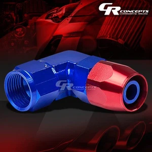 12AN AN12 AN-12 90 GRADOS ROJO/AZUL ALUMINIO SELLADO MANGUERA EXTREMO ADAPTADOR DE MONTAJE - Imagen 1 de 1