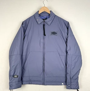 Pretty Green Mens X Umbro Quilted Jacket Drill Coat Blue Size Large - Picture 1 of 11