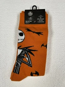 DISNEY NIGHTMARE BEFORE CHRISTMAS JACK HALLOWEEN SINGLE Crew SOCKS NEW - Picture 1 of 2