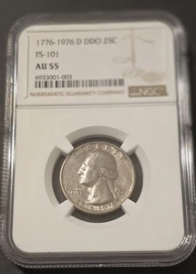 1976-D Washington Quarter DDO FS-101 AU55 NGC - Picture 1 of 2