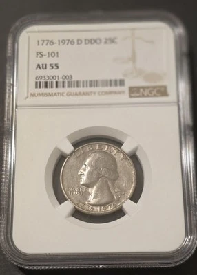 1976-D Washington Quarter DDO FS-101 AU55 NGC - Image 1 of 2