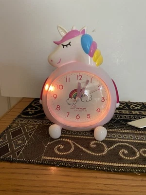 Unicorn Alarm Clock , Has 2 Different Alarm Tunes , Push Front To Light . - Image 1 of 4