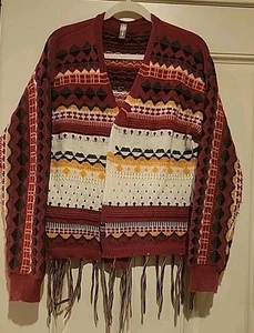 NoraCora Cardigan Sweater Multicolor Rainbow Womens Size Large - Picture 1 of 7