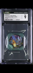 CGC 9 MINT Tretta Pokemon Japanese Arcade Chip / Coin! Mega Charizard X Holo - Picture 1 of 2