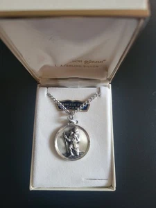 Maison De Jean Sterling Silver St. Christopher Protect Us Medal Pendant Sterling - Picture 1 of 5