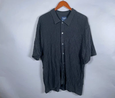 Abercrombie & Fitch Knit Short Sleeve Shirt Adult XL Black Retro Preppy Cotton - Image 1 of 4