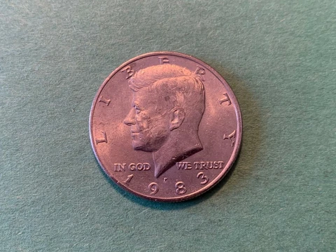 1983 P Kennedy Half Dollar VG Circulated Condition Ships Free Cover