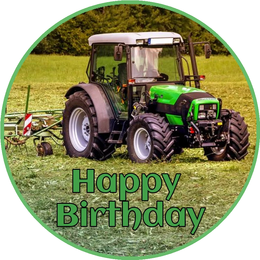 Tortenaufleger essbar Fondant rund 20cm durchmesser Geburtstag Traktor Jungs - Bild 1 von 1