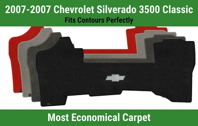 Alfombrilla delantera Lloyd Velourtex para Silverado 3500 '07 con pajarita Chevy plateada Foto 1 de 4