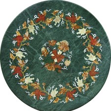 24"x24" Round Design Marble Inlay Table Top Home Decor