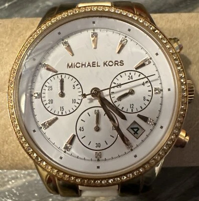 Reloj Michael Kors Mujer Leer Cronógrafo Tono Oro Rosa Acero Inoxidable MK6324 Foto 1 de 4