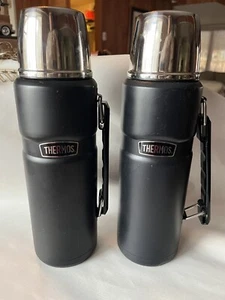 2 Black Thermos Hot Beverage Dispensers Complete  - Picture 1 of 10